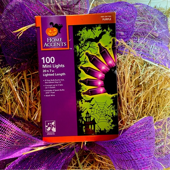 100 Purple Mini Holiday Lights 20’ft 7”in Lighted Length - Picture 1 of 6